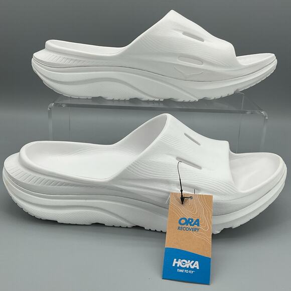 NEW Hoka Women’s Ora Recovery Slide 3 Sandals White Size 11 - Picture 1 of 10